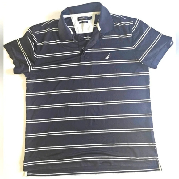 NAUTICA Men's Slim Fit Performance Stripe Polo - Picture 1 of 3